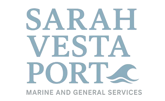 sarah vesta port service logo in blue